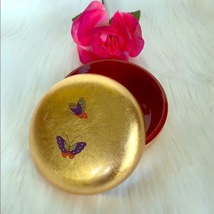 VINTAGE- GOLD BUTTERFLY TRINKET BOWL